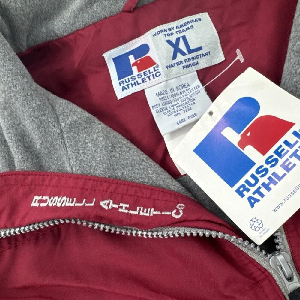 Alabama Crimson Tide Jacket Mens XL Fleece Lined Thick Full Zip Russell NEW